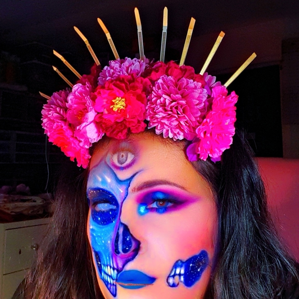 Day of The Dead Catrina Día de Los Muertos Halloween Floral Headband